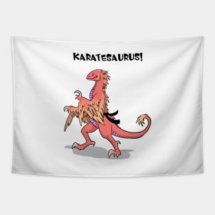 Karatesaurus - orange for bright backgrounds Tapestry