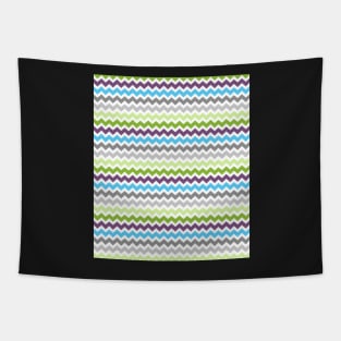 Lime Purple Blue Chevron Pattern Tapestry