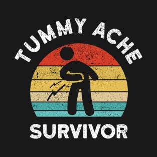 Tummy Ache Survivor Vintage Retro Funny T-Shirt