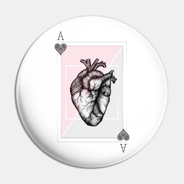 Ace of Hearts Pin by Barlena