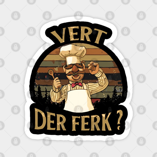 Vert Der Ferk Retrocolor Magnet by Dansu_creative