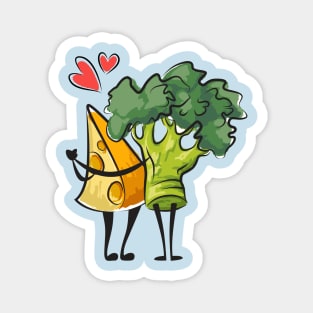 broccoli cheese lover couple Magnet