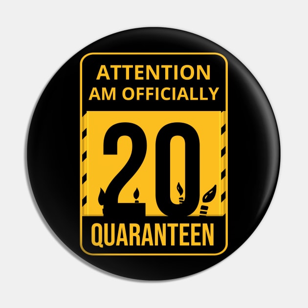 20th Birthday Officially a quarantined adult 20 Years Old Pin by heidiki.png