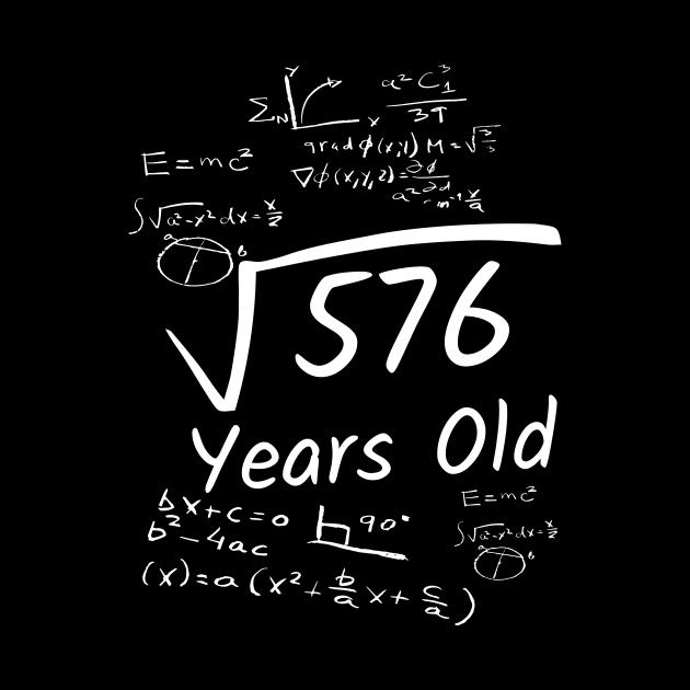 24th Birthday Math 576 Years Old Square Root by Imaginariux