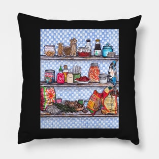 Kitchen Shelves illustration Pillow