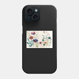 Floral Garden Botanical Print with wild flowers Phone Case