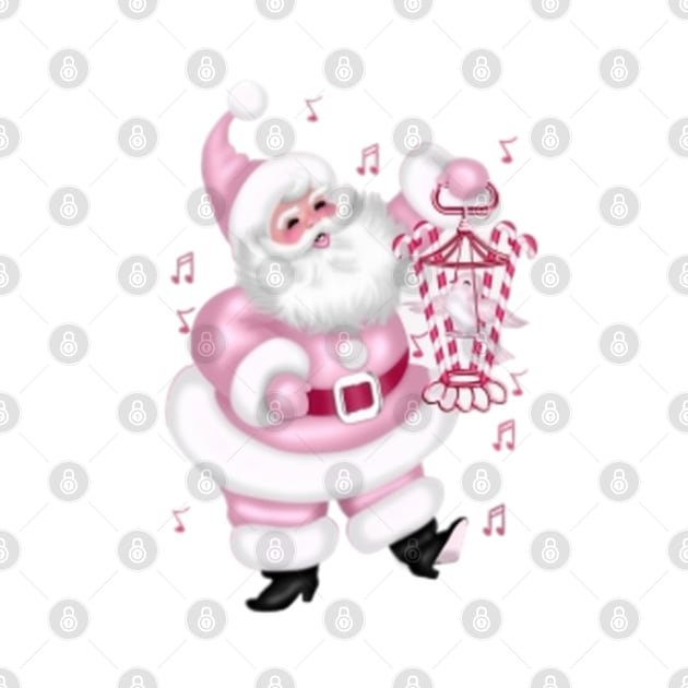 retro vintage pink santa claus by Fanu2612