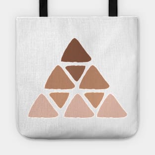 Simple Minimalist Boho Warm Toned Abstract Triangle Pyramide Design Tote