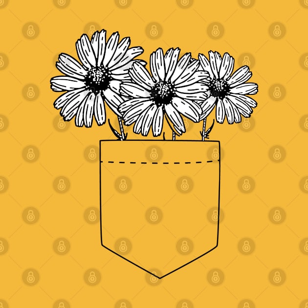 Pocket Full of Daisies (B&W) by Sunny Saturated