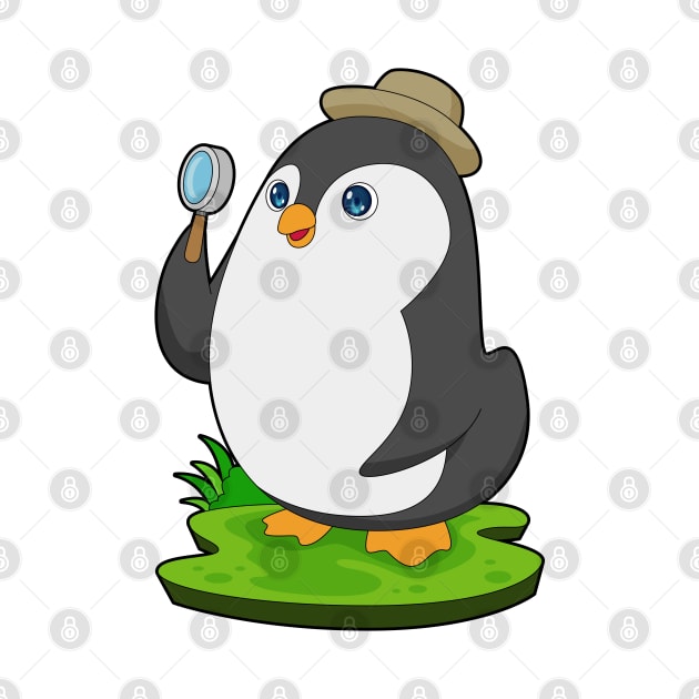 Penguin Detective Magnifying glass by Markus Schnabel