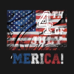 4th of july Murica America American Flag T-Shirt