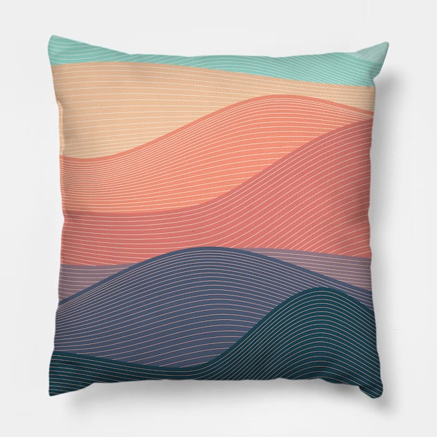 Abstract Waves Pillow by Genesis