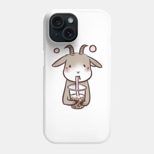 The goat is drinking bubble tea Phone Case