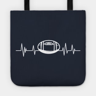 rugby ball heartbeat sports lover rugby ball Tote