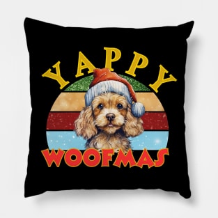 Yappy Woofmas Christmas Poodle Pillow