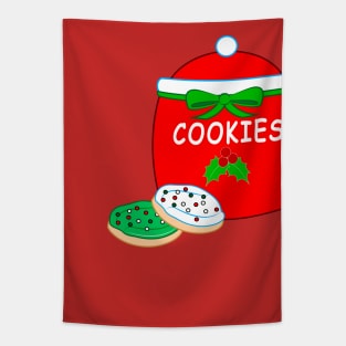 Christmas Cookie Jar with Frosted Cookies Tapestry