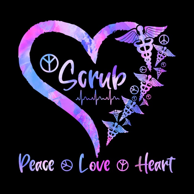 Peace Love Heart Heal Scrub Life Nurse Lover Nursing by Salimkaxdew