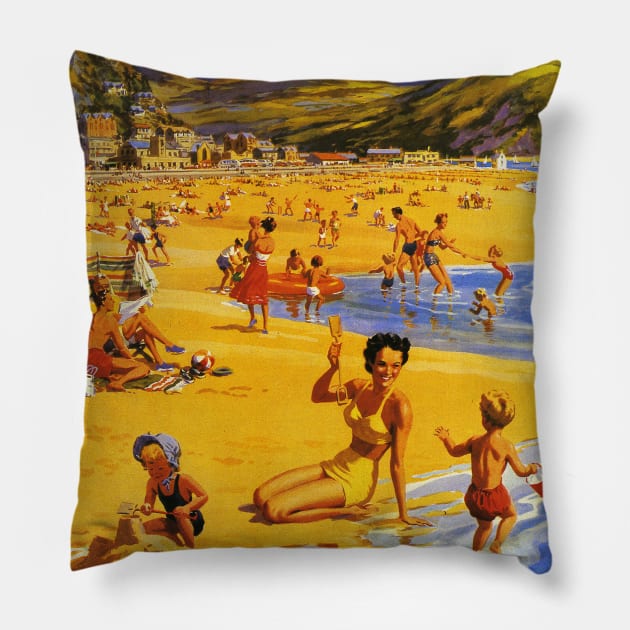 Barmouth North Wales - Vintage Travel Pillow by Culturio