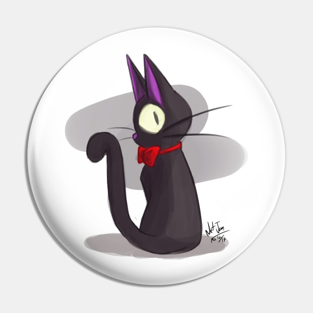 Black Cat Cute Pin by NetJan