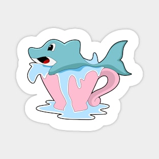 Dolphin with Cup of Water Magnet
