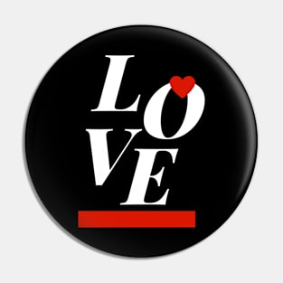 Love red heart and horizontal line Pin