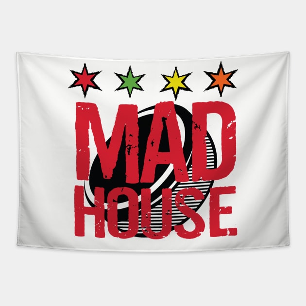 Madhouse Podcast Alternate Logo Tapestry by Madhouse Chicago Hockey Podcast