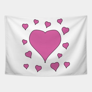 pink hearts Tapestry