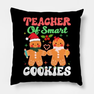 Teacher Of Smart Cookies Christmas Funny Gingerbread Man Pillow