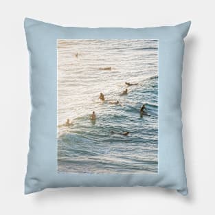 Golden Afternoon Surfers Pillow