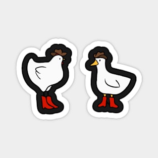 Cowboy Duck and Cowboy Chicken Magnet