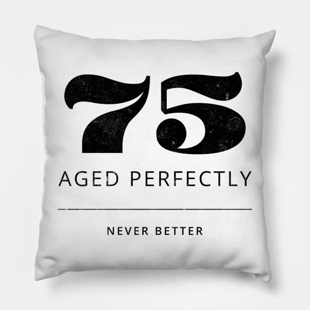 Funny 75th Birthday Quote Pillow by MEWRCH