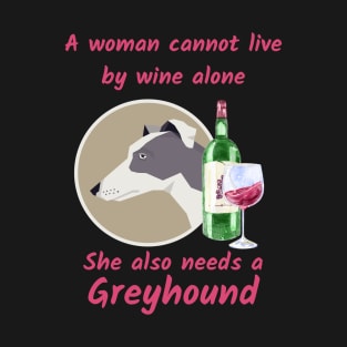 Humorous Greyhound and Wine T-Shirt