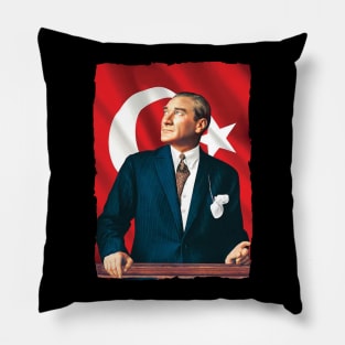 Atatürk and Flag Pillow