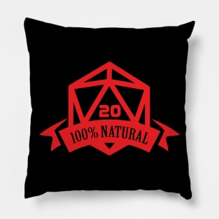 100% Natural 20 - Nat20 D20 Dice Pillow