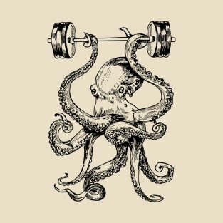 SEEMBO Octopus Weight Lifting Barbell Fitness Gym Workout T-Shirt