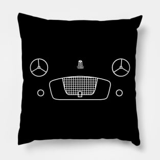 Triumph TR2 classic 1950s British roadster sports car minimalist front outline graphic (white) Pillow