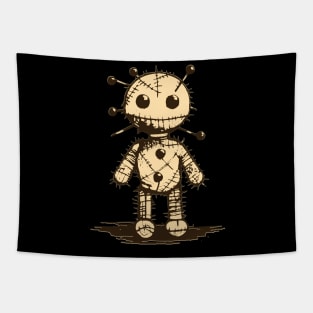 Cute Voodoo Doll - Minimalist Ink Tapestry