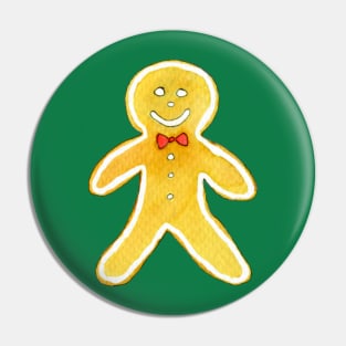 Watercolor Gingerbread Man Pin