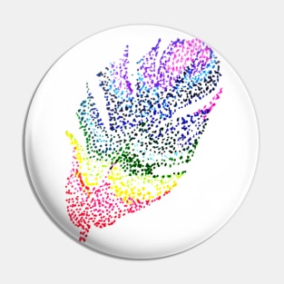 Rainbow Dot Feather Pin