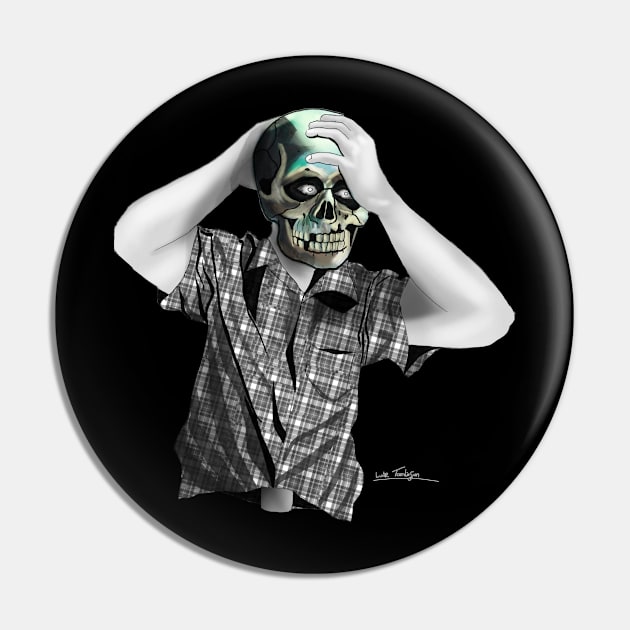 Skull Mask - colour splash Pin by lucafon18