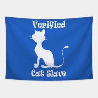 Verified Cat Slave Funny Kitty Meme Tapestry