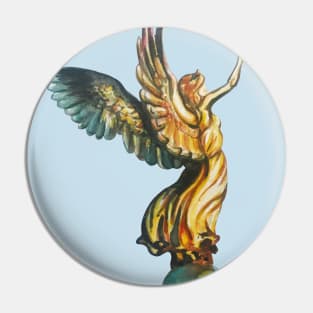 Golden Watercolor Angel Pin