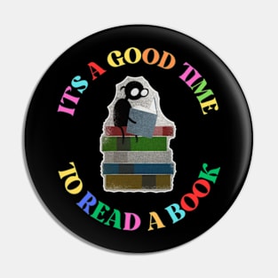 It’s a Good Time to Read A Book Shirt Womens Graphic Tees Book Lovers Tshirts Teacher Bookworm Reading Pin