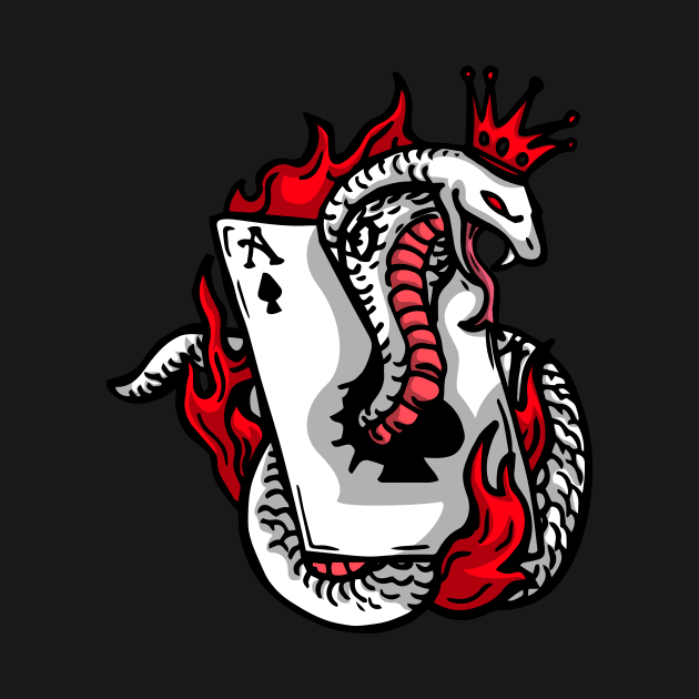 Ace of Spades Snake Tattoo by SybaDesign