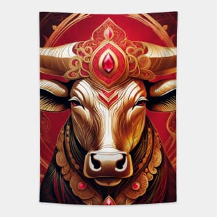 Gold and Ruby Bull No.1 Tapestry