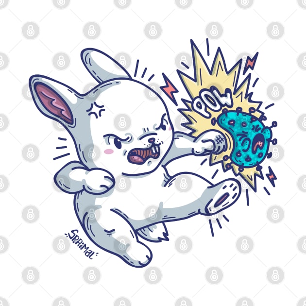 Cute bunny from coronavirus fight club by SPIRIMAL