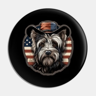 Patriotic Skye Terrier Pin