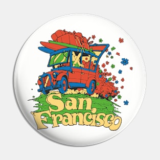 San Francisco retro print Pin