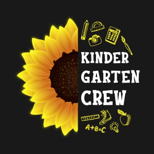 Kindergarten Crew Shirt First Day Preschool Back to School Sunflower Gift T-Shirt