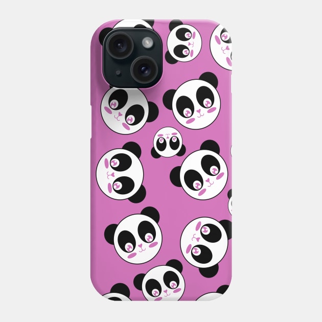 Kawaii Cute Panda Pattern Phone Case by TintedRed